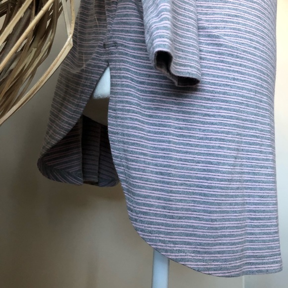 J. Jill size xs tunic style shirt top sweater gray and pink stripe - Picture 2 of 2